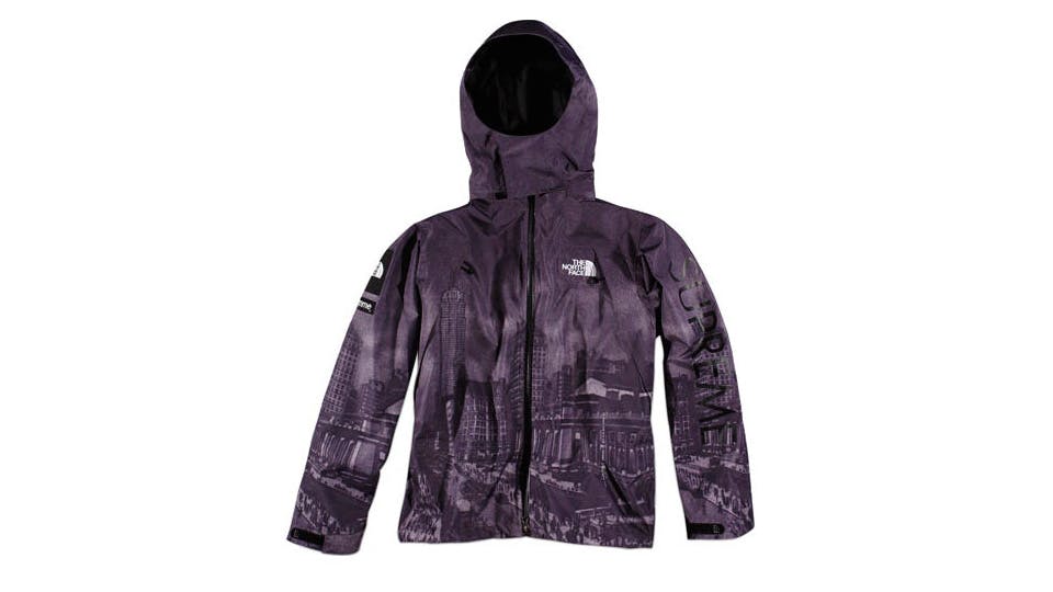 north face supreme jacket purple